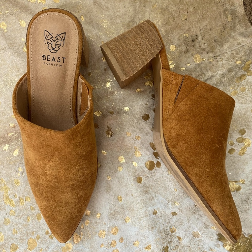 Brown Suede Mules